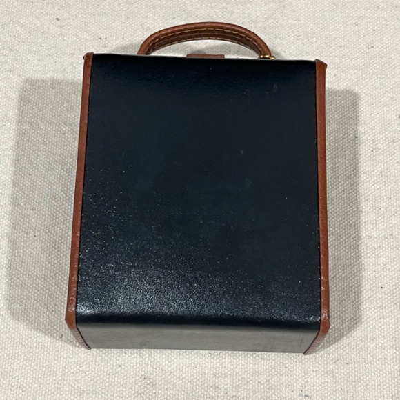 Wolf Designs BLACK Leather Travel Jewelry Organizer Box 4.25" High - Picture 5 of 7